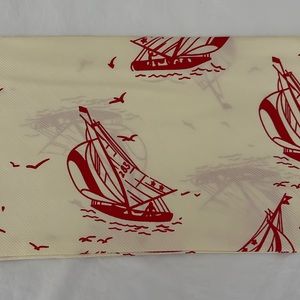 Lands End Nautical Sailboat print scarf Lightweight. Beautiful detail at end.